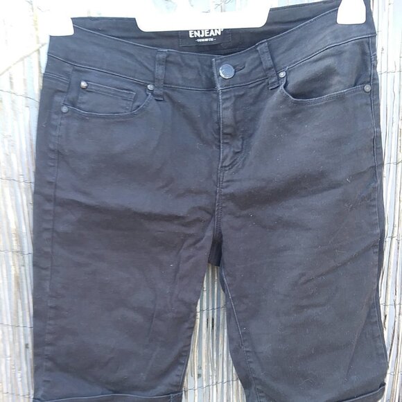 EnJean Black Denim Shorts Women - 3 - Picture 1 of 13